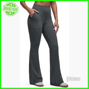 High Waisted Bootcut Yoga Pants with Pockets, Flare Leggings for Work
